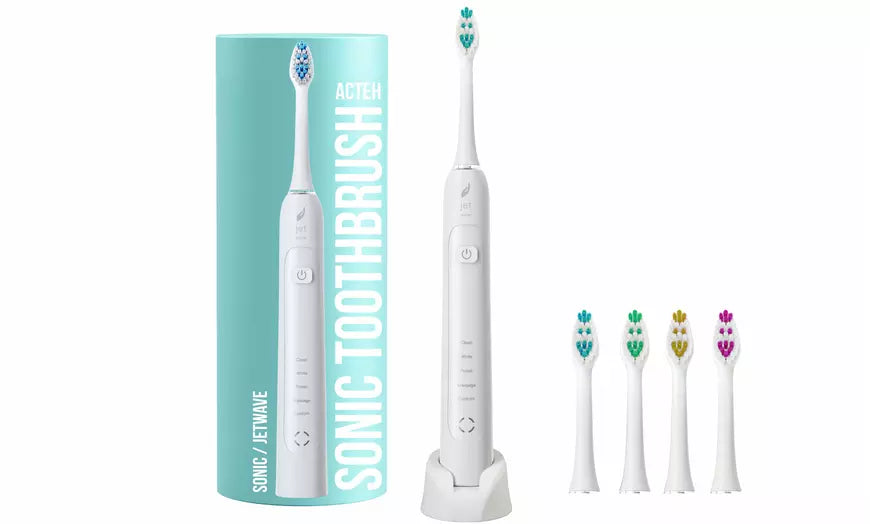 Sonic Toothbrush with Auto-Timer, 5 Modes, 48,000 Sonic Vibrations and 4 heads