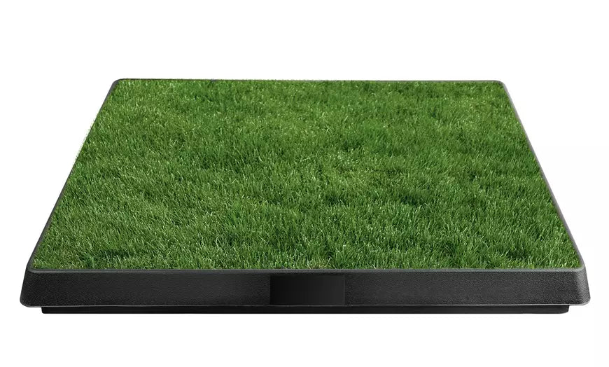Pet Dog 3-Layer Artificial Grass Patch Potty Pad Training Mat w/ Tray