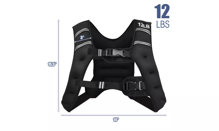 Costway 12LBS/20LBS Workout Weighted Vest Mesh Bag Adjustable Buckle Fitness