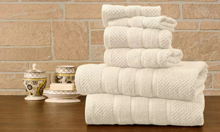 Bibb Home 100% Egyptian Cotton 6-Piece Towel Sets