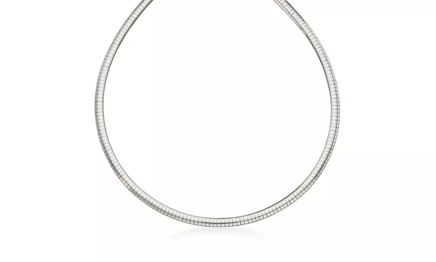 Solid Sterling Silver Omega Chain Necklace By Paolo Fortelini