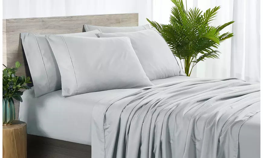 Bibb Home 2000 Thread Count 6-Piece Bamboo Sheet Set with SnugGrip