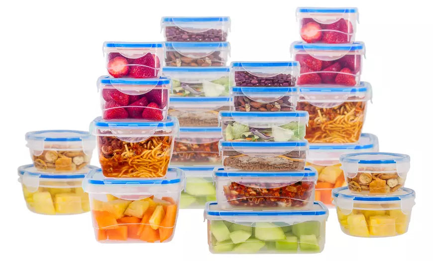 Wexley Home Plastic Food Storage Set with Locking Lid (16-, 24-, 32-, or 48-pc)