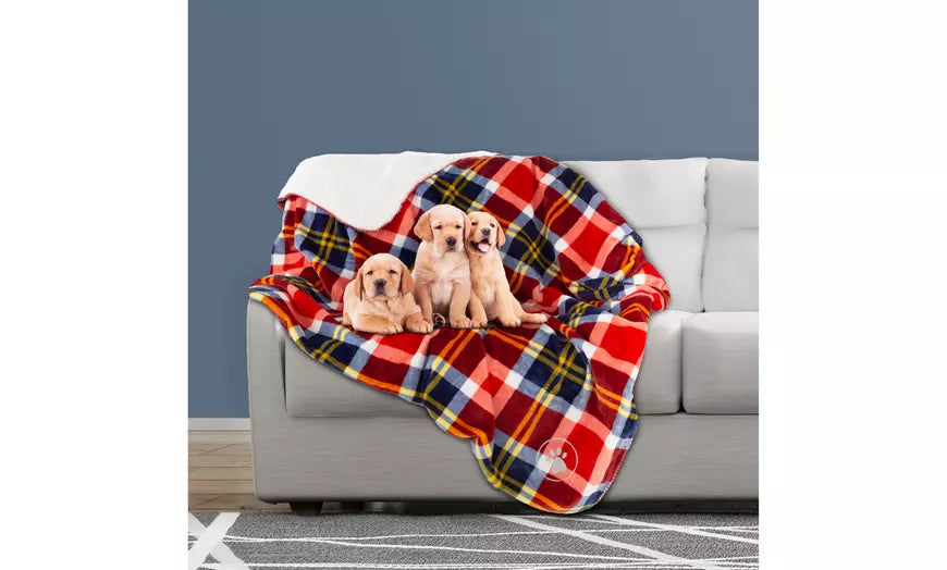 Waterproof Pet Blanket-50"x60" Soft Plush Throw by Petmaker