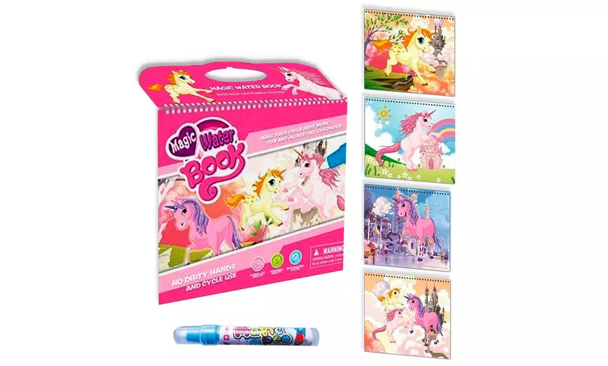 Zummy Magic Water Washable Coloring Books with Water Markers ( 3 Pack )