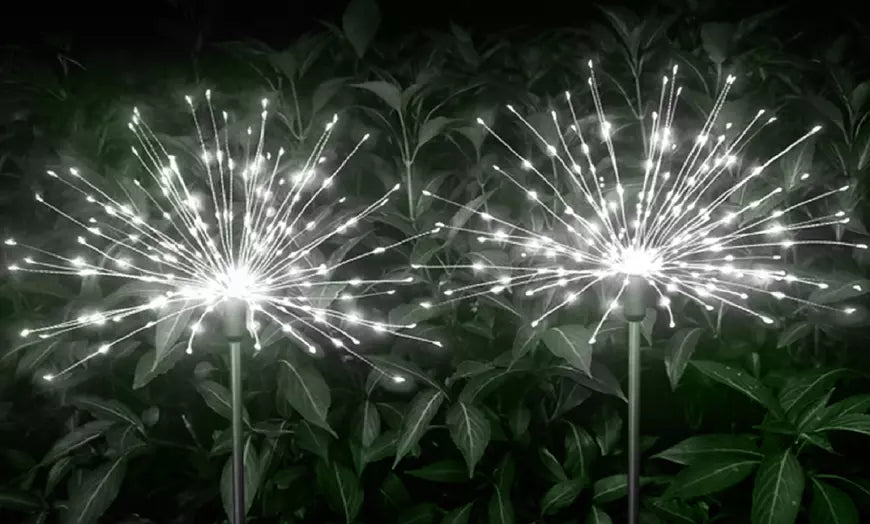 LED Solar Firework Outdoor Garden Lights, 2 Pack