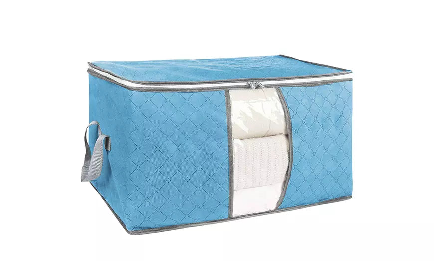 Non-Woven Zippered Underbed Storage Bag Clothes Quilt Box Organizer