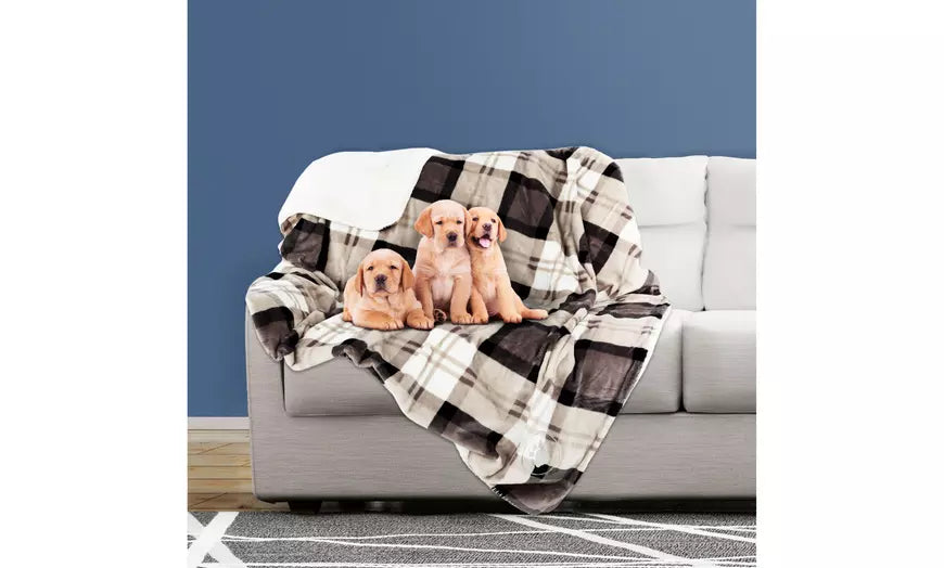 Waterproof Pet Blanket-50"x60" Soft Plush Throw by Petmaker