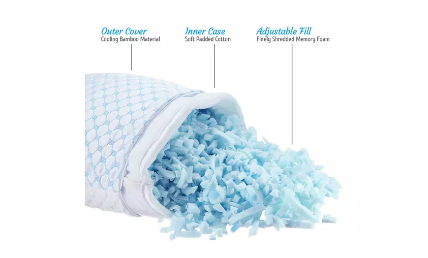 Gel and Memory Foam Infused Reversible Cooling Pillow