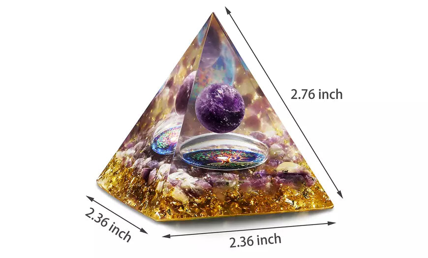 Amethyst Crystal Sphere Orgone Pyramid Chakra Energy Stone