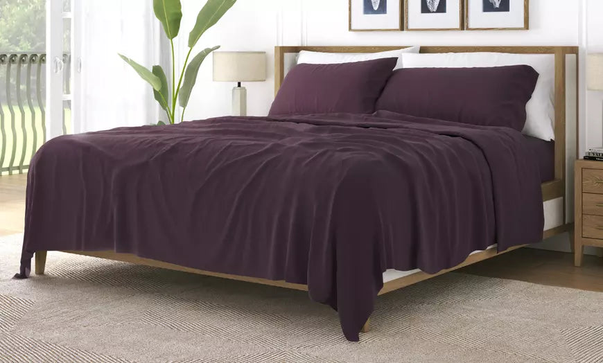 Simply Soft 4-Piece Luxurious Bamboo Bed Sheet Set with Deep Pockets
