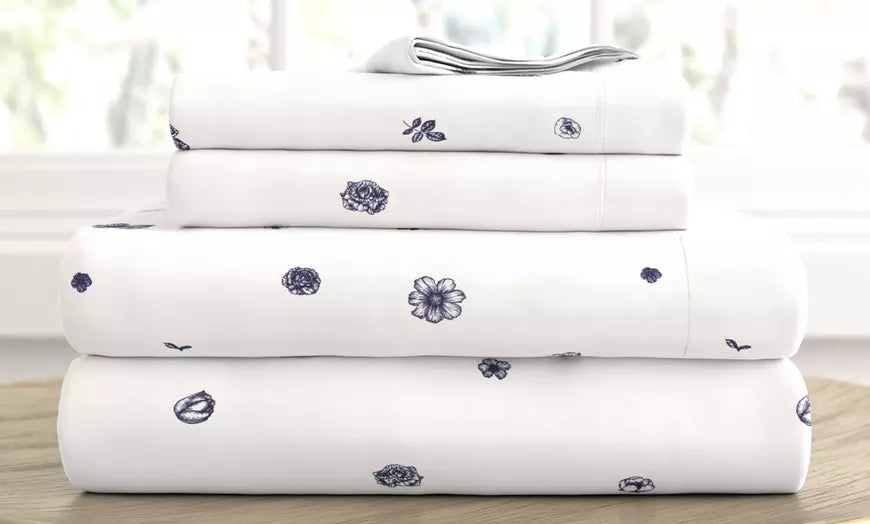 Merit Linens Spring Prints Ultra Soft 4PC Bed Sheets Set