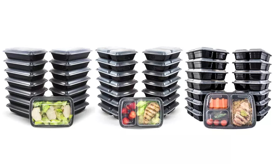 Meal Prep Bento Lunch Box, Food Storage Containers with Lids (30-Piece Set)