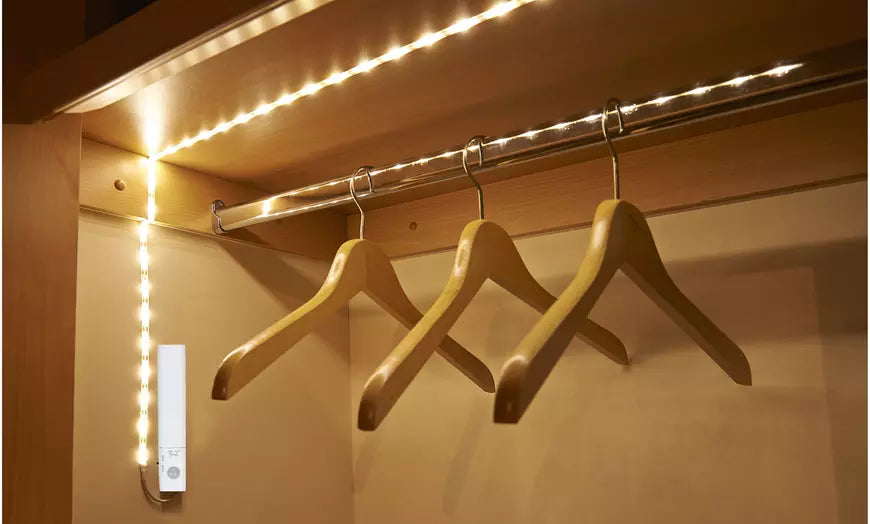 Motion Sensor LED Light Strips for Wardrobe, Bathroom, Stairs (6.5 feet)