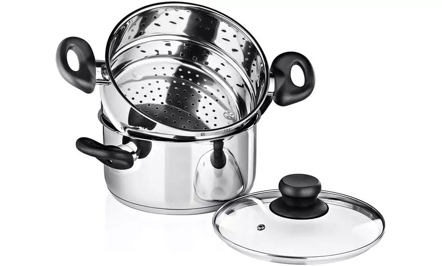 Steamer pot for Cooking, 3 Piece Steamer Cookware