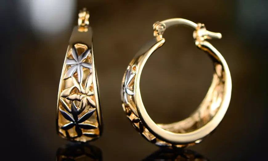 Moroccan Filigree Hoop Earrings In 18k Gold Plated