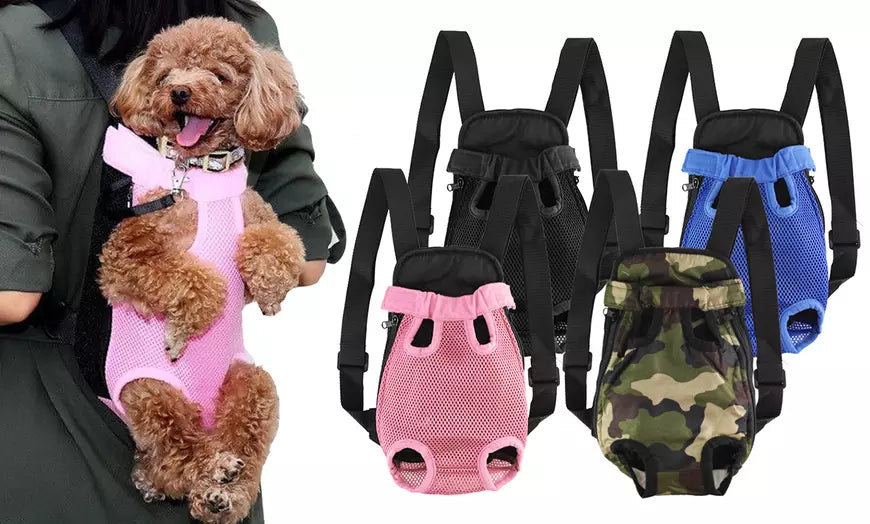 Nylon Mesh Pet Carrier Backpack Adjustable Front Dog Carrier Travel Bag