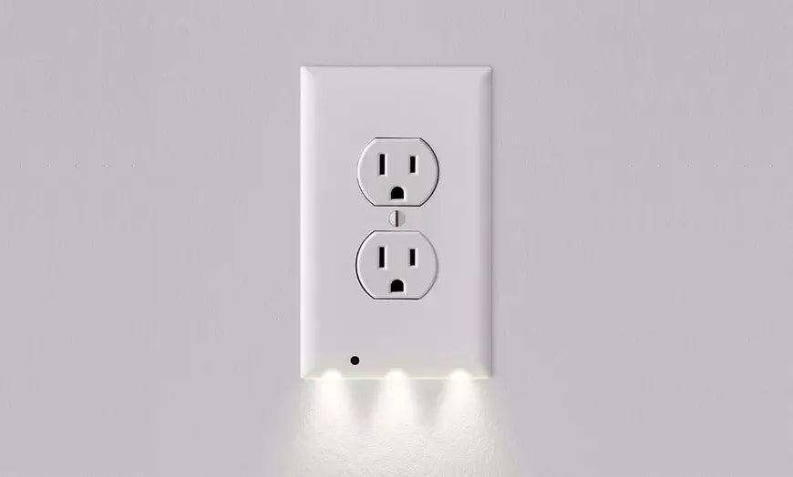 Hello Light Outlet Covers with Built-In LED Night Light - Multi-Pack Options