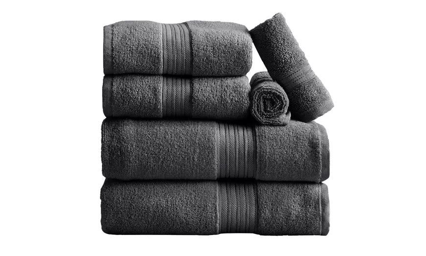 6 Piece 100% Cotton Soft Bath Towel Set