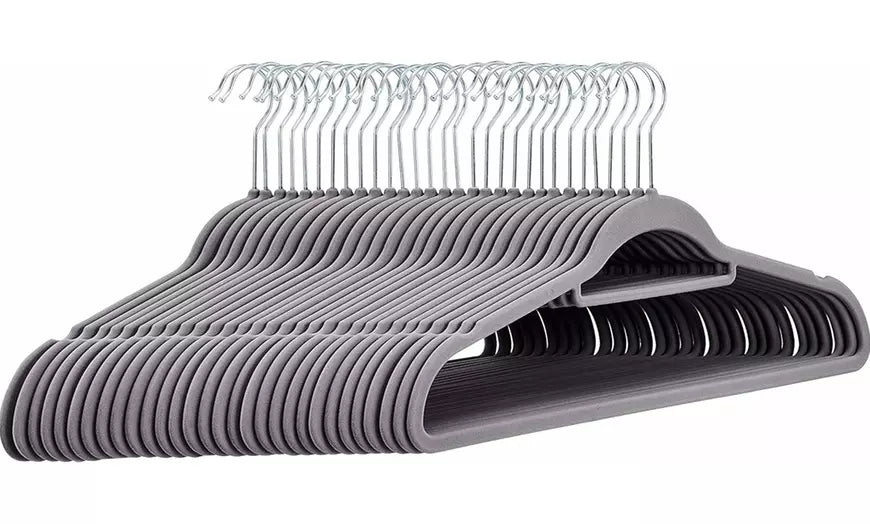 Amazon Basics Hangers 30 Pack or 90 Pack: Velvet Hangers Non-Slip Heavy Duty