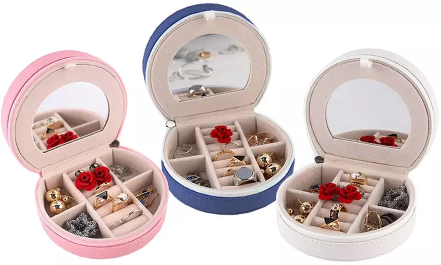 Mini Portable Travel Jewelry Box & Jewelry Organizer