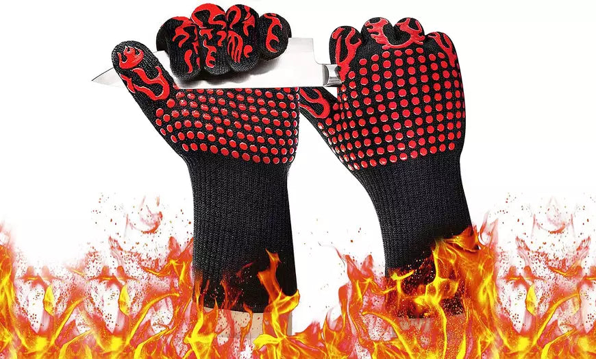 Heat Resistant BBQ Grilling Gloves or Oven Mitts