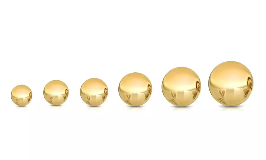 14K Solid Yellow Gold Ball Studs in Multiple Sizes