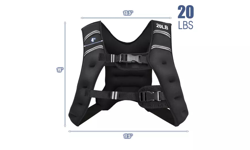 Costway 12LBS/20LBS Workout Weighted Vest Mesh Bag Adjustable Buckle Fitness