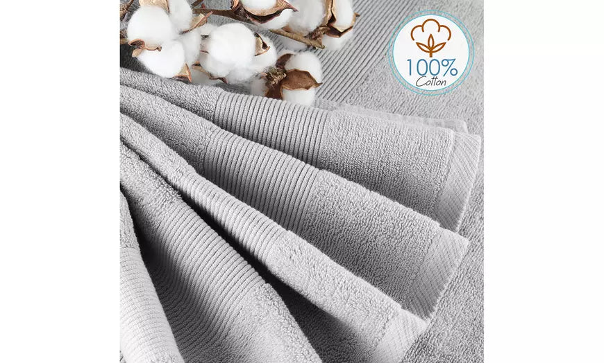 Hearth & Harbor Towels -100% Cotton Set of 10 ; 2 Bath, 2 Hand and 6 Washcloths