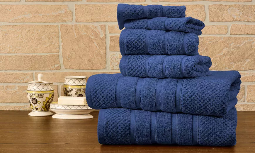 Bibb Home 100% Egyptian Cotton 6-Piece Towel Sets