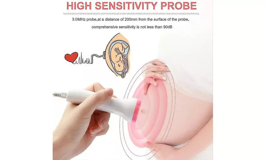 Fetal Doppler Portable Handheld Ultrasound Monitor for Pregnancy Baby Heartbeat
