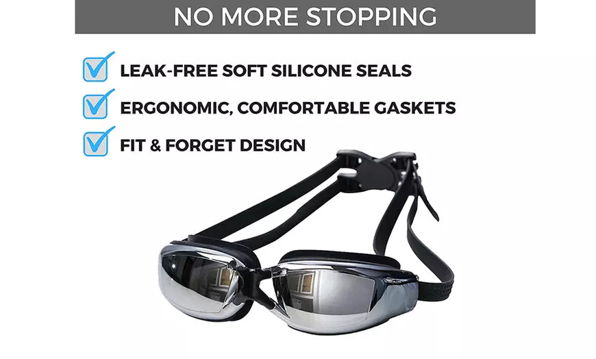 Swim Goggles,Adjustable Swimming Goggles No Leaking Anti Fog UV Protection