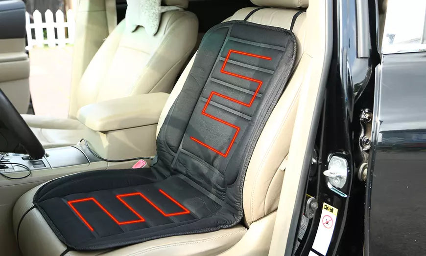 12V Heated Car Seat Cushion Cover w/ Adjustable Temperature Controller