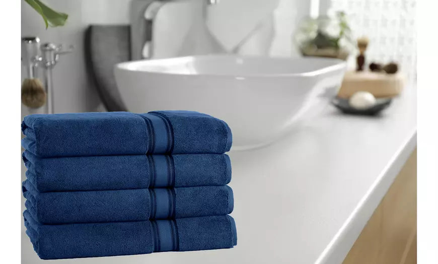 Luxury 100% Cotton Plush Set of 4 Bath Towels