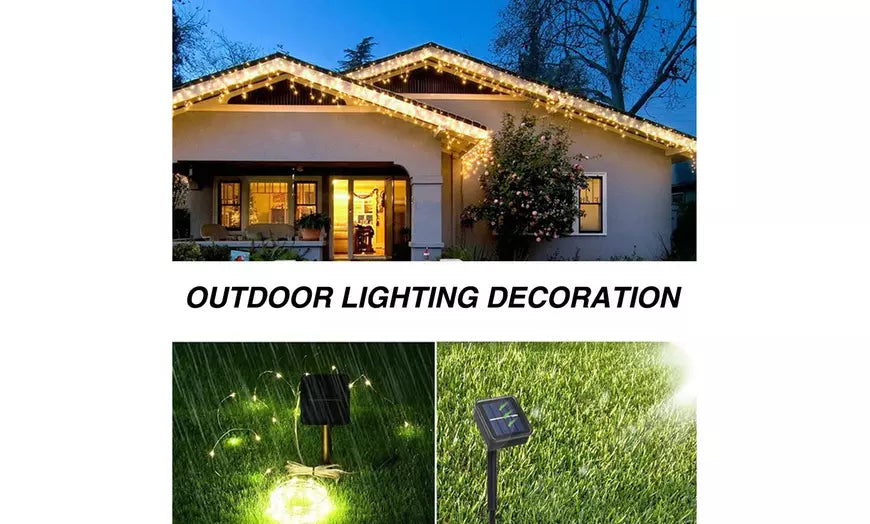 72ft 200 LED Solar String Lights Copper Wire Solar Powered Lights Indoor Outdoor