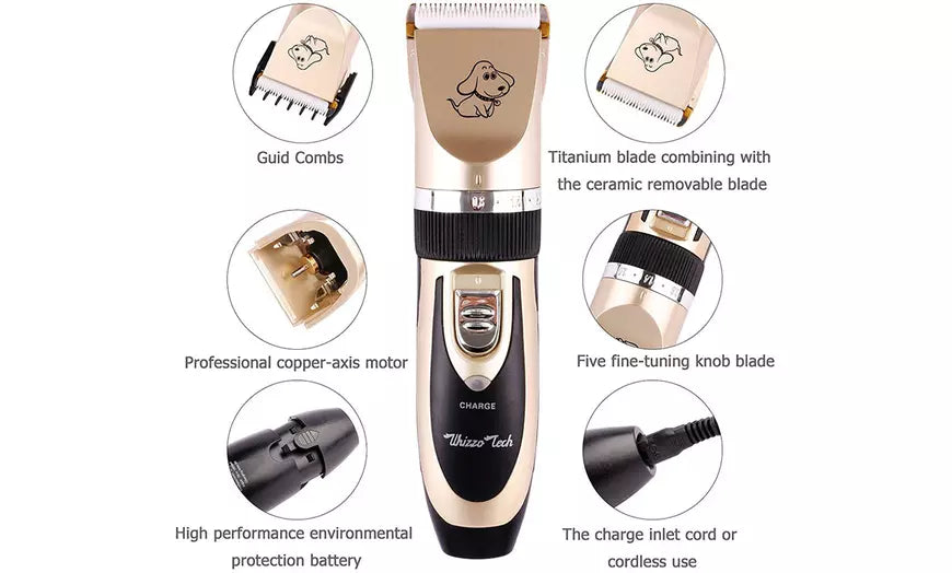 Low Noise Rechargeable Cordless Dog Shaver Clippers Hair Trimmer Set