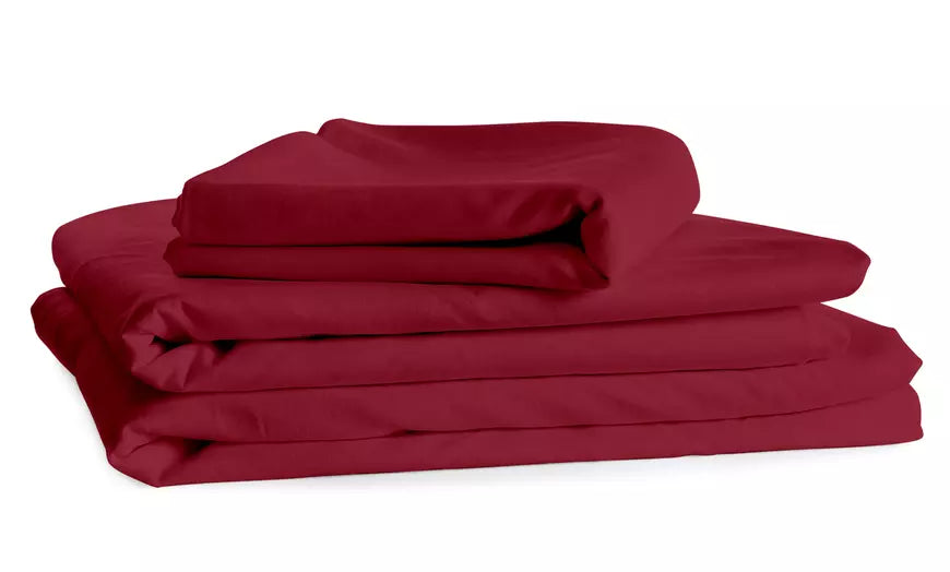 King Size Egyptian Cotton Feel 1800 Count 4 Piece Bed Sheet Set