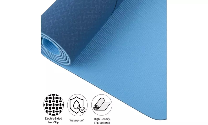 Yoga Mat Portable with Carry Strap 72 x 24 Inches High Density Tear Resistant