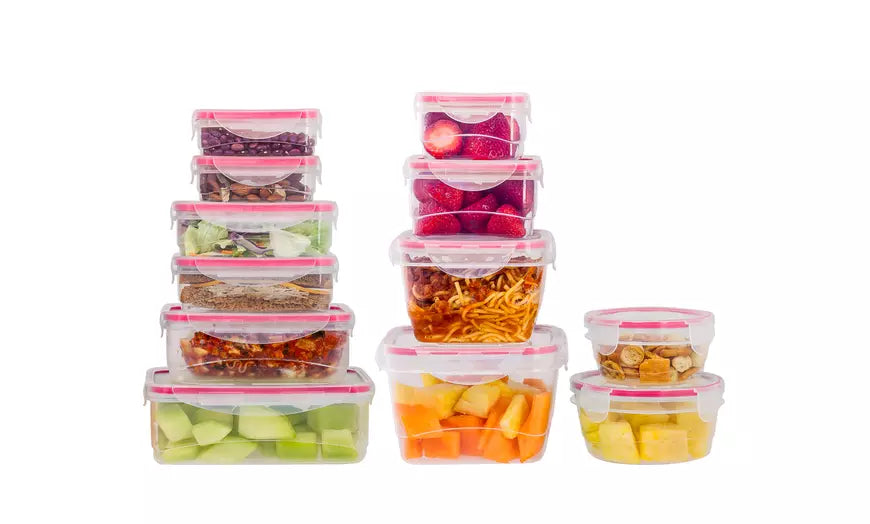 Wexley Home Plastic Food Storage Set with Locking Lid (16-, 24-, 32-, or 48-pc)