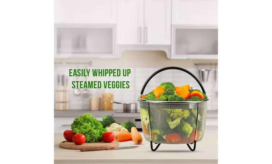Kitchen Steamer Basket & Strainer Excellent For Eggs Vegetables, Spaghetti