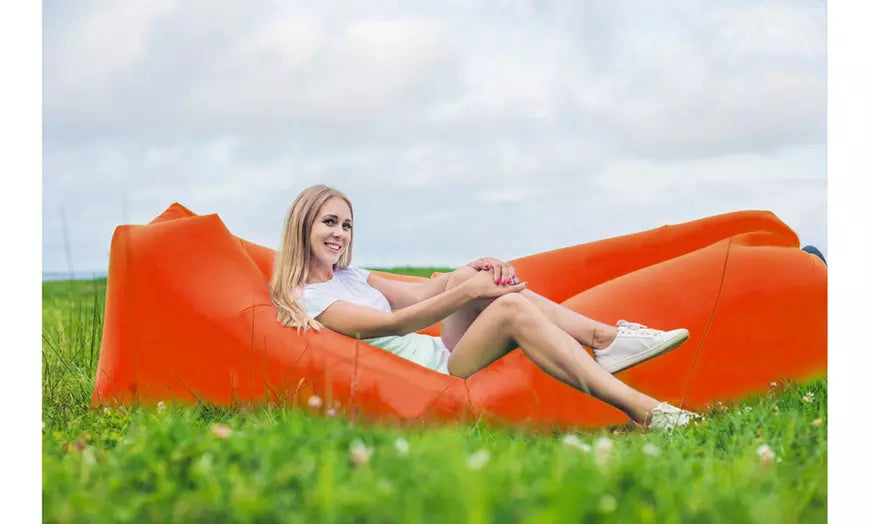 Inflatable Lounger Air Sofa Lazy Bed Couch w/ Portable Organizing Bag