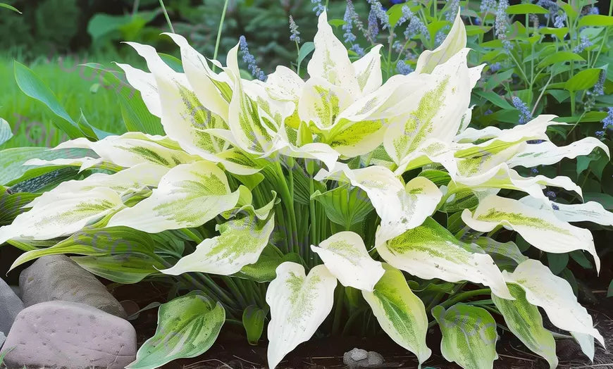 White Feather Trimmed Hosta Bare Roots (2-, 4-, 8-Pack With Planting Tool)