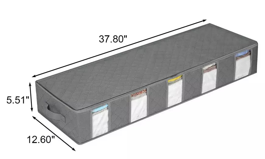 Non-Woven Zippered Underbed Storage Bag Clothes Quilt Box Organizer