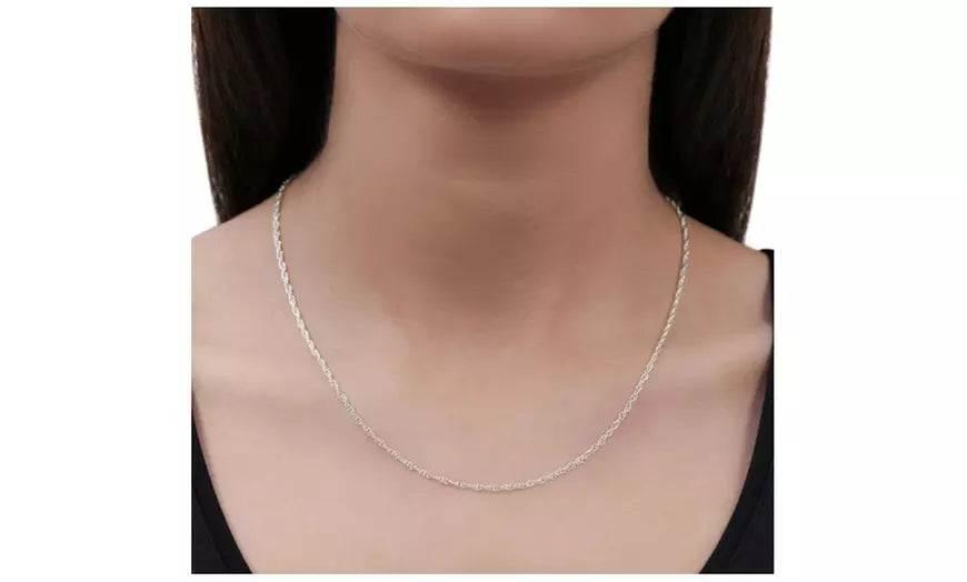 Italian 8"-30" Cut Rope Chain Necklace