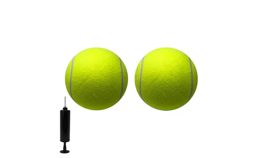 Waloo Pets Giant Tennis Ball for Pets (Pump Included!) - 1 or 2