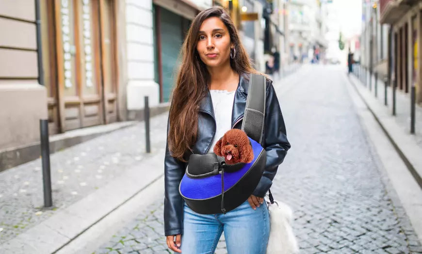 PetLuv Hands-Free Dog Travel Carrier Breathable Mesh Shoulder Sling Bag