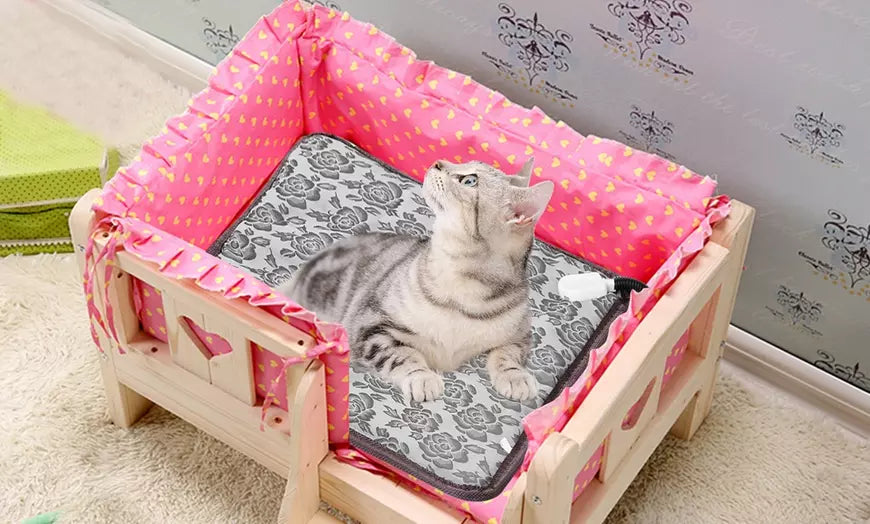 Pet Heating Pad Electric Dog Cat Heating Mat Adjustable Warming Blanket