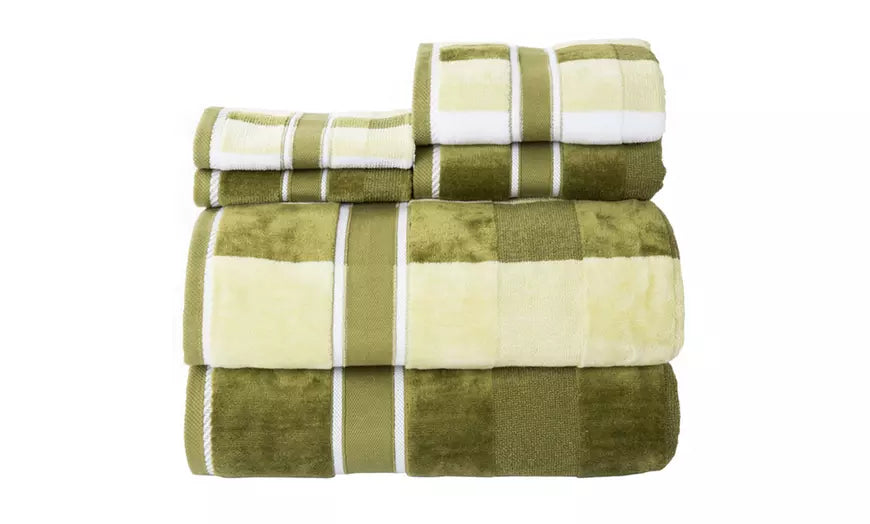 Lavish Home 100% Cotton Oakville Velour 6 Piece Towel Set