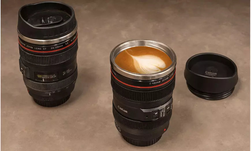Camera Lens Coffee Mug with Lid by Whetstone