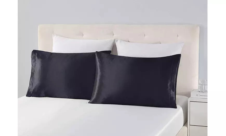 Satin Silk Pillowcase Set Pillow Covers Protector King/Queen 1 or 2 Pack